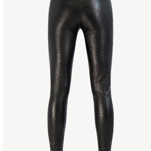 Scoop Womens Faux Leather Croc Embossed Legging Small - Picture 5 of 5